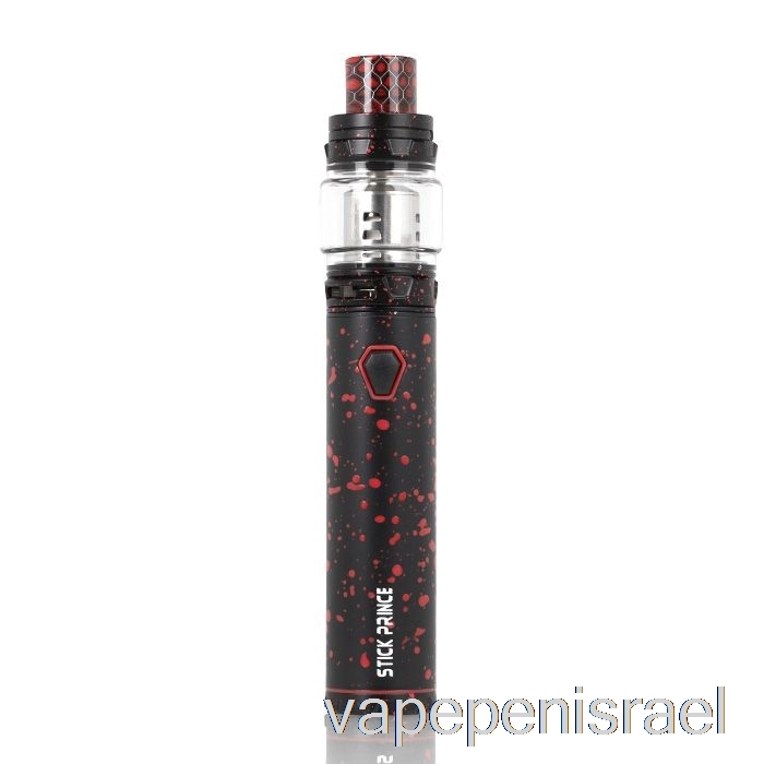 ערכה חד פעמית Vape Israel Smok Stick Prince - Tfv12 Prince שחור בסגנון עט עם ספריי אדום